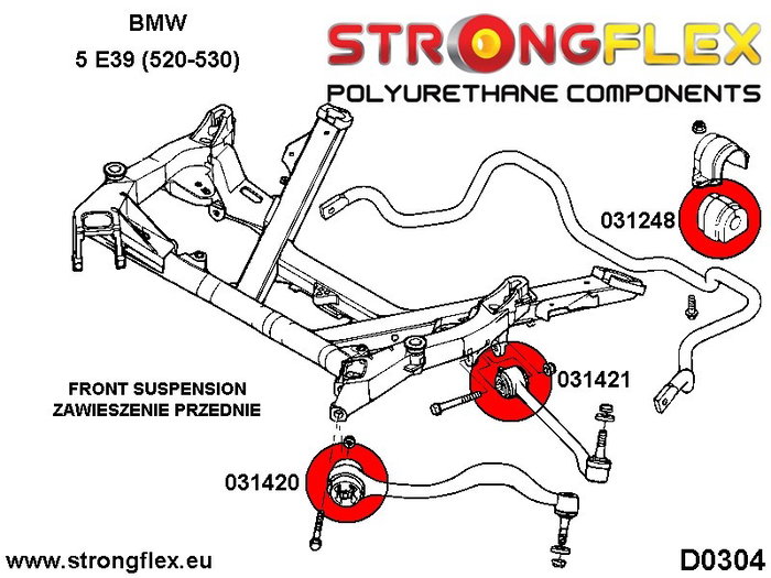 StrongFlex 031421A Silentblock para Brazo de Control de Track Delantero Interior