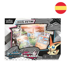 POKEMON JUEGO DE CARTAS Blister Cartas Victini Fulgor Negro y Llama Blanca Pokemon Español con 4 Paquetes de Refuerzo y Cartas Promocionales