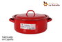 La Estrella Cacerola Esmaltada con Tapa, 24 cm de diámetro, Color Rojo (6 Unidades)