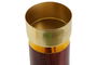 DKD Home Decor Portavelas Metal Makers 2023 Acacia Aluminio Marron Dorado 8x8x18 cm