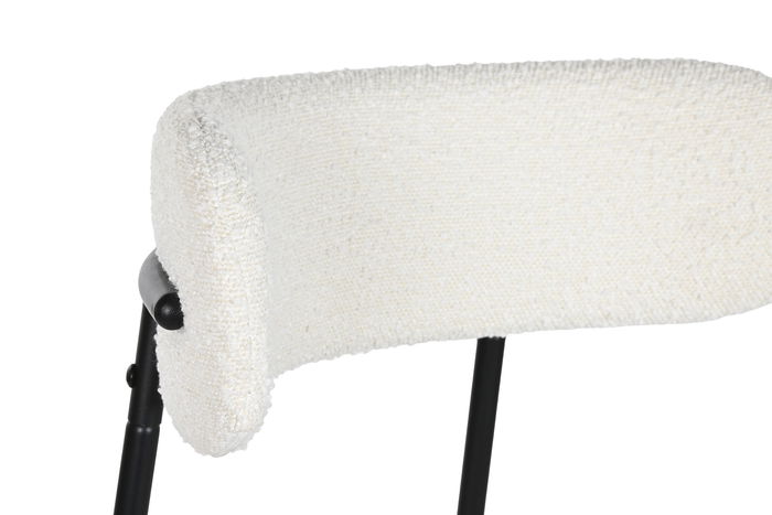 DKD Home Decor Taburete Blanco y Negro Metal Poliester 53 x 97 x 48 cm (2 Unidades)