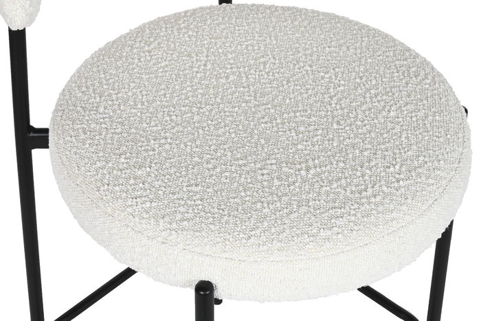 DKD Home Decor Taburete Blanco y Negro Metal Poliester 53 x 97 x 48 cm (2 Unidades)