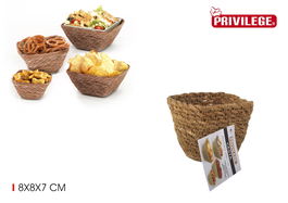 Privilege Cesta Seagrass Cuadrada 9.7 x 7.2 x 9.2 cm (24 Unidades)