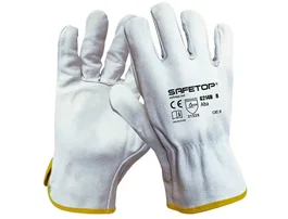 Safetop Guantes de Piel de Flor Bovino Blanco Talla 10