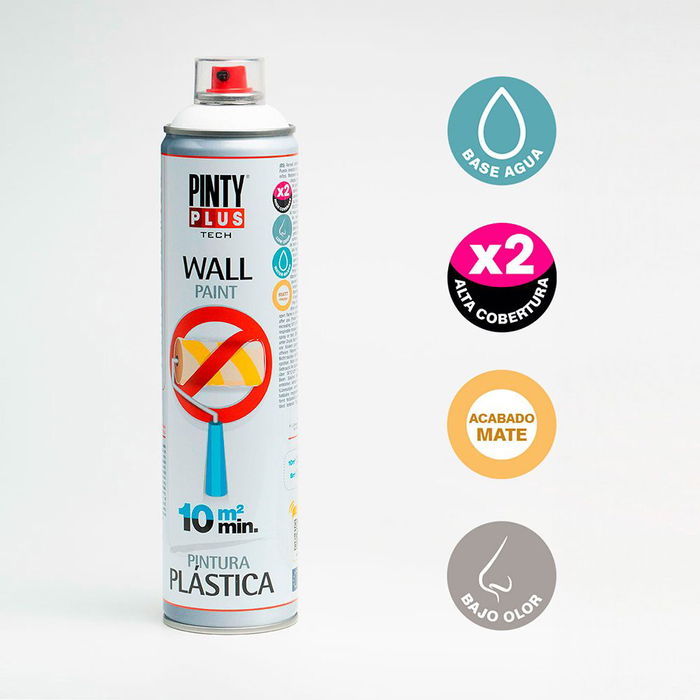 Pinty Plus Pintura Plástica Spray Interior Blanco Mate RAL 9016 600 ml
