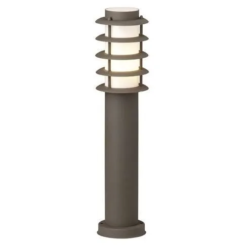 Brilliant Bolardo Pedestal Exterior Cilíndrico Metálico, Colección Oskar, 51cm Alto Marrón Brillante, Difusor Metacrilato Opalino, IP44