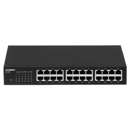 Edimax GS-1024 - Switch de Red Gigabit Ethernet 24 Puertos (10/100/1000) - Metal, Negro - Con Montaje en Rack y Pared, Capacidad 48 Gbit/s
