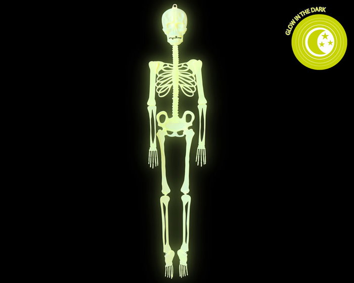 Esqueleto decorativo fluorescente 150 cm para Halloween