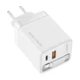 Mars Gaming MDGAN65RW Cargador de Pared 65W con Cable USB-C Retráctil Blanco