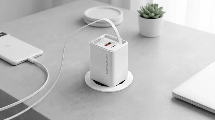 Mars Gaming MDGAN65RW Cargador de Pared 65W USB-C + USB-A Blanco