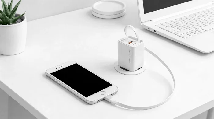 Mars Gaming MDGAN65RW Cargador de Pared 65W USB-C + USB-A Blanco