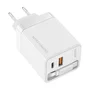 Mars Gaming MDGAN65RW Cargador de Pared 65W USB-C + USB-A Blanco
