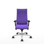 PIQUERAS Y CRESPO Sillón Albacete con Mecanismo Sincro, Tela Lila y Base de Aluminio