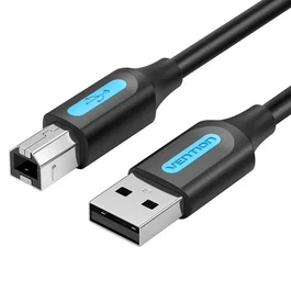 Vention COQBJ Cable Impresora USB 2.0 Tipo A Macho a Tipo B Macho para Conexión de Impresora, 0.5 Metros, Negro