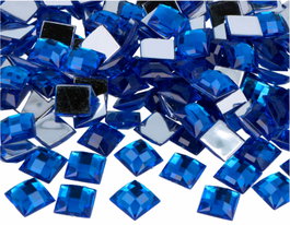 Innspiro Gemas Decorativas Acrílicas Cuadradas Azules 12x12mm