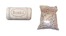 Bambú T-Corcho Cilíndrico Blanco 200 unidades