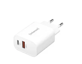 Intenso 7803012 Adaptador de Corriente USB-A y USB-C 30W Carga Rápida Dual Puerto Blanco Universal