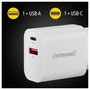 Intenso Power Adapter W30AC 1x USB-A 1x USB-C 30W Blanco