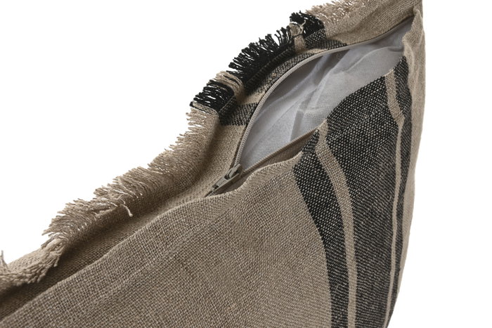 DKD Home Decor Cojín Tradicional India lino 1c25 Natural Negro 40 x 60 cm (2 Unidades) DKD Home Decor Cojín Tradicional India lino 1c25 Natural Negro 40 x 60 cm (2 Unidades)