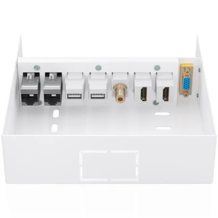 Aisens Caja de Conexiones Multimedia A127-1031 VGA 2xHDMI Jack 3.5 USB-B RJ45 Cat.6A STP Blanco