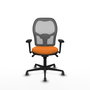 PIQUERAS Y CRESPO Silla de oficina Jorquera Naranja y Gris con Brazos 3D