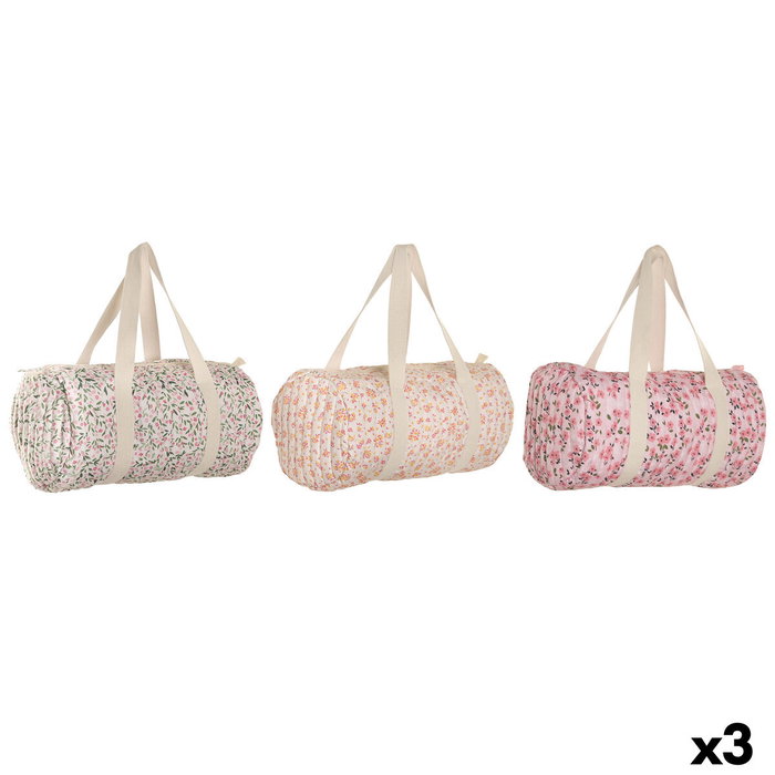 DKD Home Decor Set de 3 Bolsos de Viaje Multicolor y Azul en Poliéster
