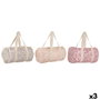 DKD Home Decor Set de 3 Bolsos de Viaje Multicolor y Azul en Poliéster