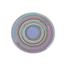 Conceptum Alfombra Wookece266, 70 cm, 100% Poliéster, Turquesa, Blanco, Moca y Rojo