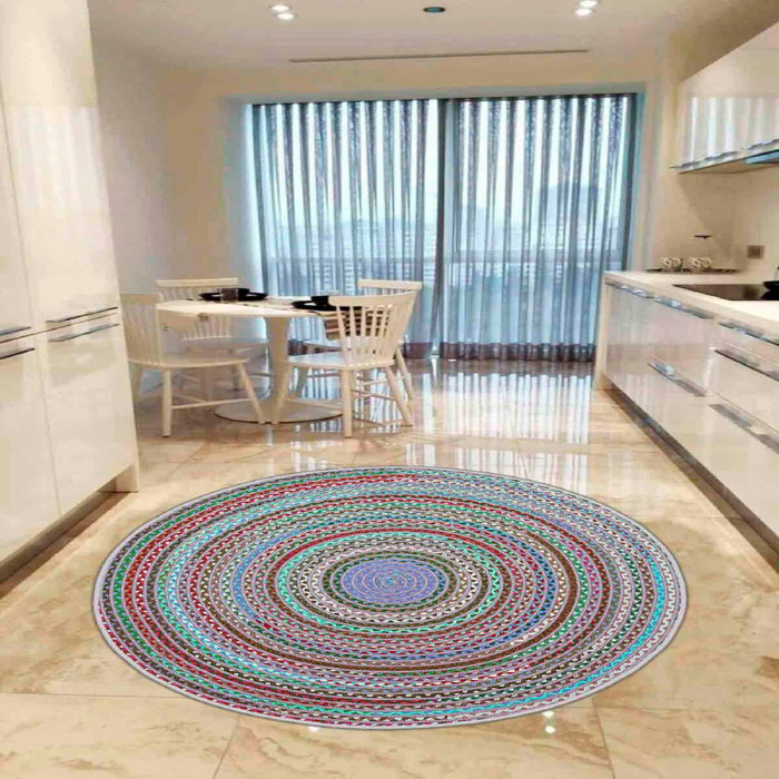 Conceptum Alfombra Wookece266, 70 cm, 100% Poliéster, Turquesa, Blanco, Moca y Rojo Conceptum Alfombra Wookece266, 70 cm, 100% Poliéster, Turquesa, Blanco, Moca y Rojo