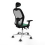 PIQUERAS Y CRESPO Silla de oficina Jorquera con Mecanismo Sincro/Traslack Verde esmeralda y Gris
