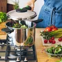 Monix Olla a Presión Presto M911001 - 4 Litros, Acero Inoxidable 18/10, Apta para Todo Tipo de Cocinas Incluida Inducción, Triple Sistema de Seguridad