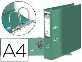 Elba Archivador de Palanca Cartón Forrado DIN A4 Verde Lomo 80 mm Rado