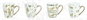 DKD Home Decor Set de 4 Tazas de Porcelana Dorado y Blanco 360ml