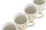 DKD Home Decor Set de 4 Tazas de Porcelana Dorado y Blanco 360ml