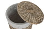 DKD Home Decor Set de 3 Cestas para la Ropa en Mimbre y Algodón Beige