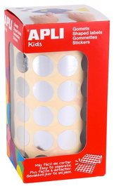 APLI Gomets Metalizados Plata Círculo 15 mm 2.832 uds. Rollos de 59 hojas
