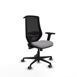 PIQUERAS Y CRESPO Silla de oficina Mardos con mecanismo Sincro, Gris y Negro
