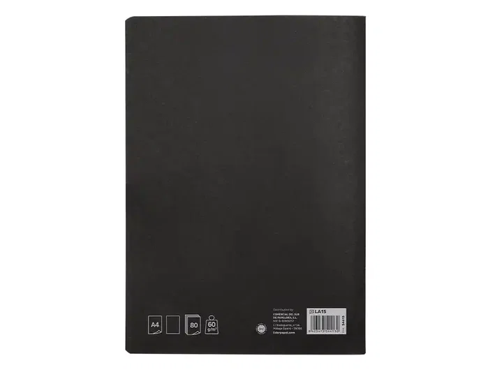 Liderpapel Libreta tapa negra A4 80 hojas liso con doble margen