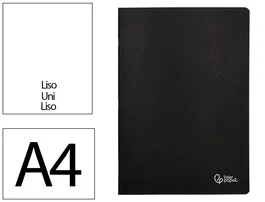Liderpapel Libreta tapa negra A4 80 hojas liso con doble margen
