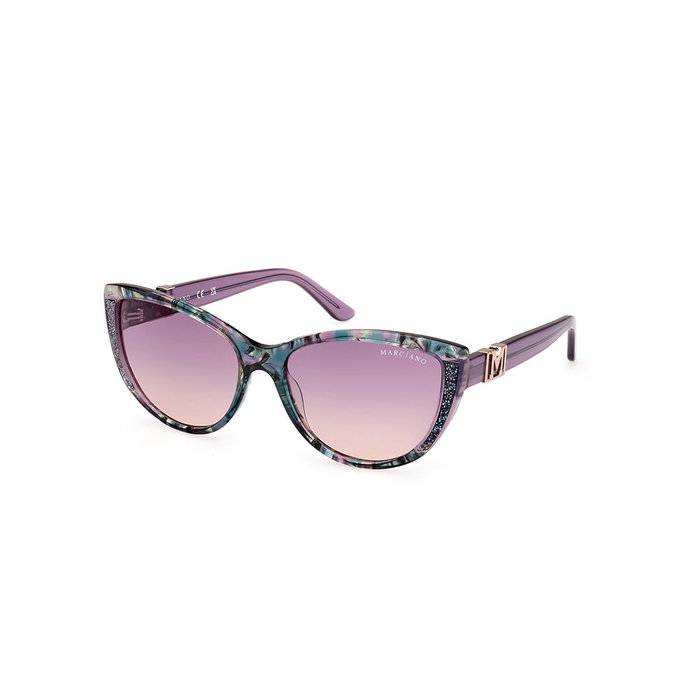 Guess By Marciano GM00011 Gafas de Sol para Mujer Cat-Eye Acetato 58 mm Lila Havana