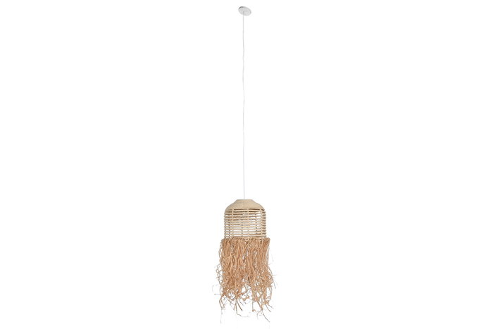 DKD Home Decor Lámpara Techo Ratán Natural 30 x 65 x 30 cm Hecha a Mano