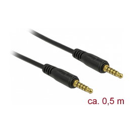 DeLOCK Cable de Audio 3,5 mm 5 Pin Macho a Macho, 0,5 m, Negro