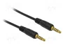 DeLOCK 85695 Cable de audio de 3,5 mm a 3,5 mm, 5 pines, 0,5 m, Negro