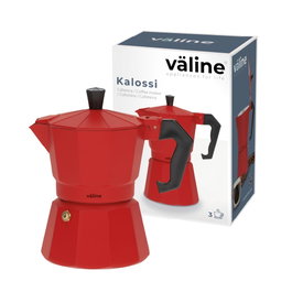Kalossi Cafetera 3 tazas Rojo