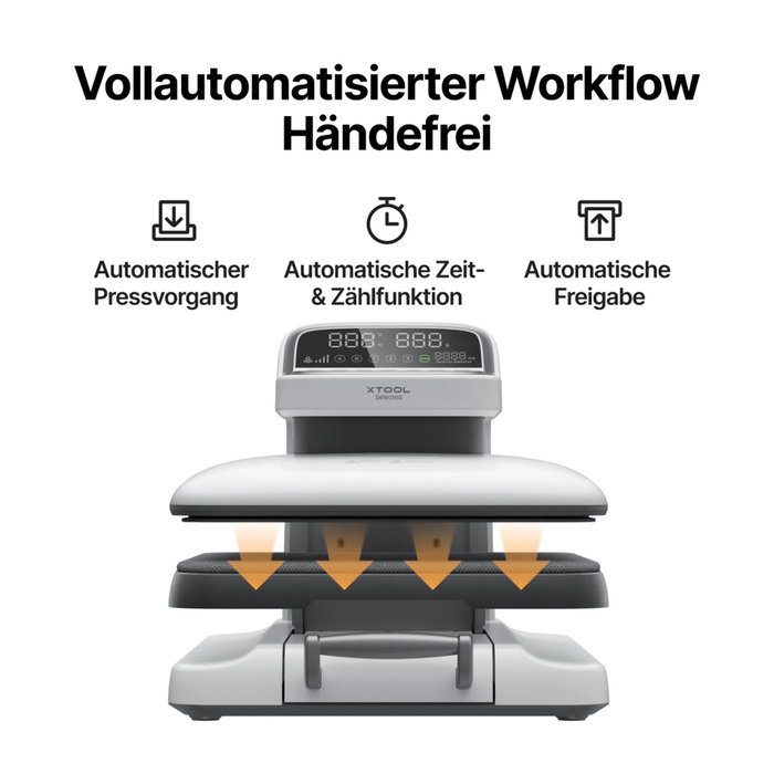 xTool Selected HP2 Auto Heat Press, Blanco / Gris fast-automatic heat press brand-new edition