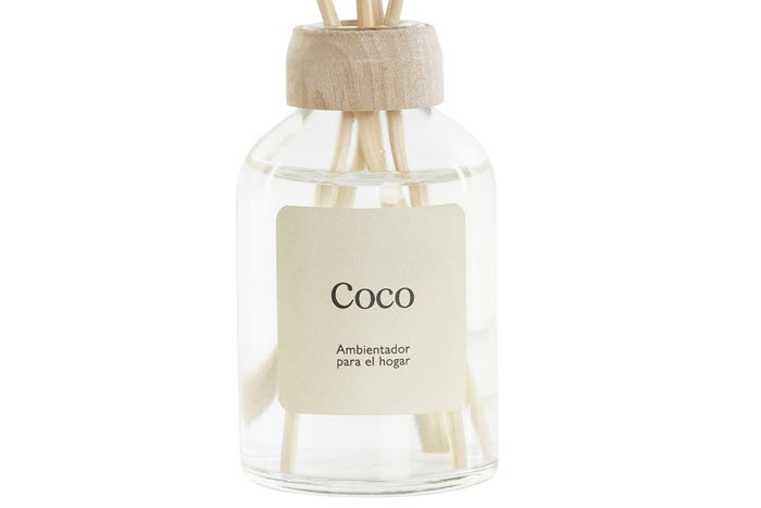 DKD Home Decor Ambientador Mikado Básico Coco Crema 50 ml 4 x 20 x 4 cm (6 Unidades)