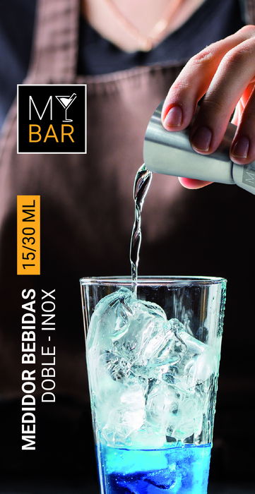 My Bar Medidor Doble Bebidas Inox. 15/30Ml 3,8 x 6,8 x 3,8 cm (24 Unidades)
