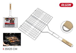 Algon BBQ Parrilla BBQ de Carbón Cr-Wood con Patas, Dimensiones 35.3 x 60.5 x 1.9 cm (8 Unidades)