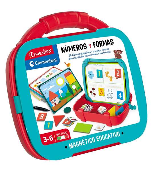 Clementoni Maletín Magnético Números Y Formas 55493 | Pizarra Educativa +3 Años