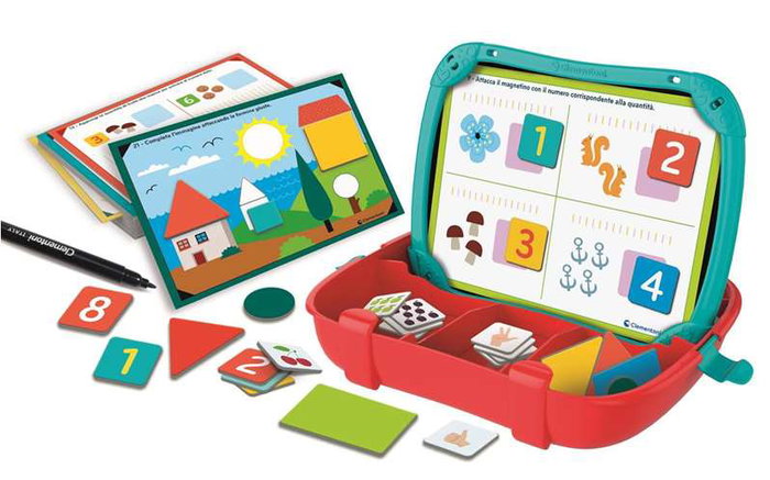 Clementoni Maletín Magnético Números Y Formas 55493 | Pizarra Educativa +3 Años